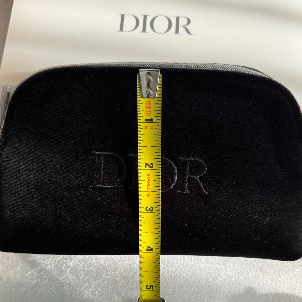 Dior Black Velvet Logo Cosmetic Pouch - Picture 7 of 7